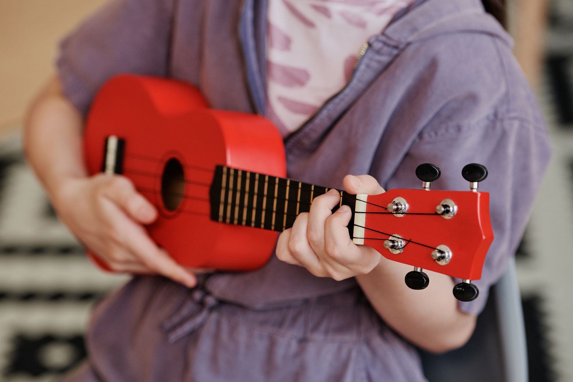 Soprano ukulele in coloured finish — the Octopus range comes in multiple colours for children and adults