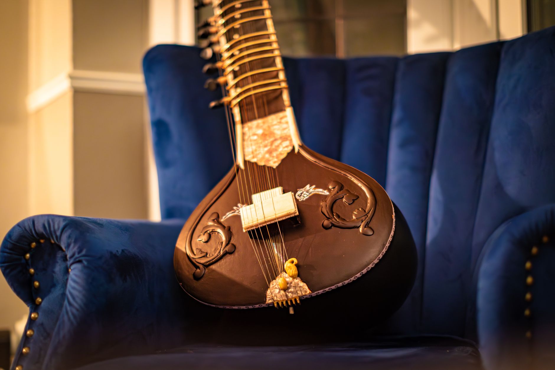Sitar, instrumento de cuerda clásico de la música india