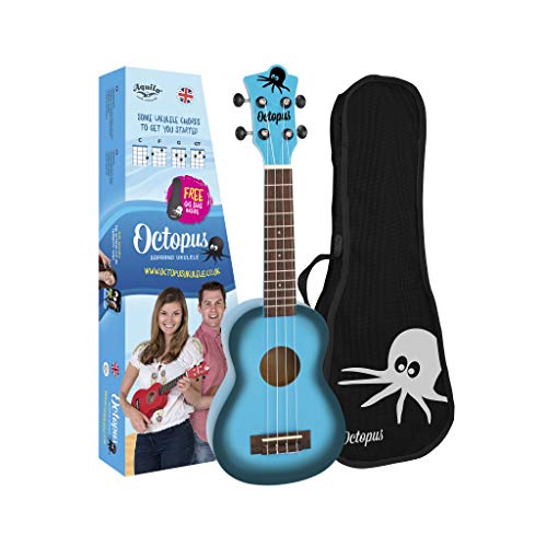 Octopus Ukelele soprano en azul claro
